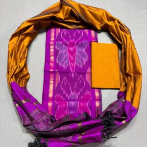 Ikkat Pochampally Handloom Silk Mix Ethnic Dress Material -SSMD008
