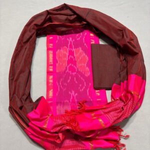 Ikkat Pochampally Handloom Silk Mix Ethnic Dress Material -SSMD009