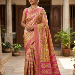 Pochampally Ikkat Silk Saree With Blouse -DLS130013