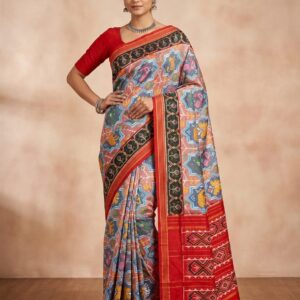 Pochampally Ikkat Silk Saree With Blouse -DLS130017