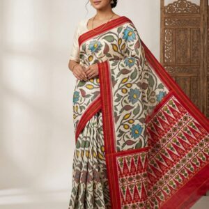 Pochampally Double Ikkat Silk Sarees With Blouse DLS130033