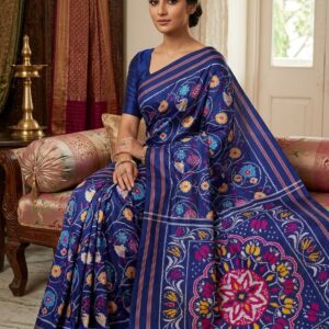 Pochampally Ikkat Silk Saree With Blouse -DLS13005