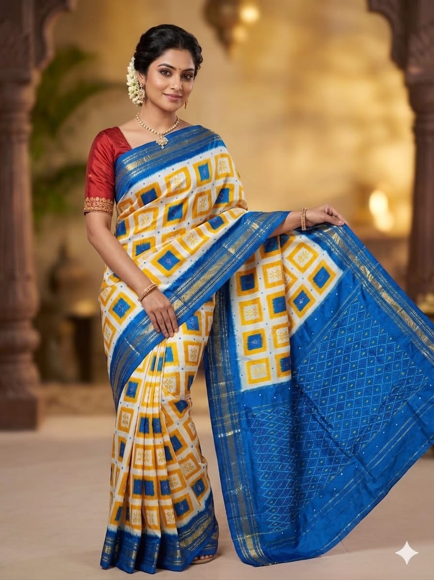 Pochampally Ikat Silk Sarees 15000 Silk Mark Certified, Silk Mark Certified Pochampally Sarees, Pochampally Pure Silk Sarees, Original Pochampally Ikat Silk Sarees, Handloom Pochampally Silk Sarees, Authentic Silk Mark Certified Sarees, Pure Silk Ikat Sarees, Buy Pochampally Silk Sarees Online, Designer Ikat Silk Sarees, Telangana Handloom Silk Sarees, Premium Pochampally Silk Sarees, Traditional Ikat Silk Sarees, Indian Handloom Silk Sarees, Certified Silk Sarees Online, Handwoven Pochampally Sarees