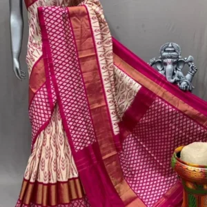 Pochampally silk sarees with blouse, double ikkat handloom silk sarees, silk mark certified sarees premium