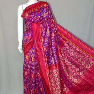 Pochampally silk sarees with blouse, double ikkat handloom silk sarees, silk mark certified sarees premium