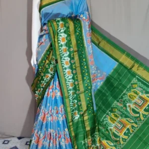 Pochampally silk sarees with blouse, double ikkat handloom silk sarees, silk mark certified sarees premium
