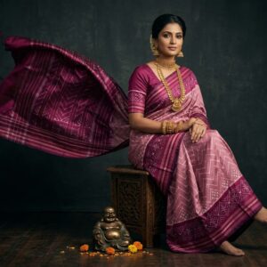 Double Ikkat Pochampally Silk  Saree  With Blouse | Handloom Sarees -PRSS120029