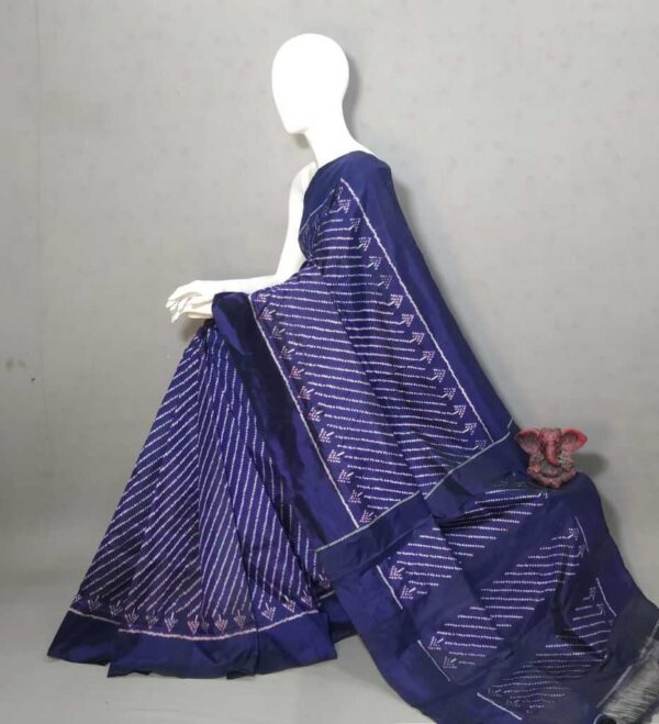 Double Ikkat Pochampally Silk  Saree  With Blouse | Handloom Sarees -PRSS120003