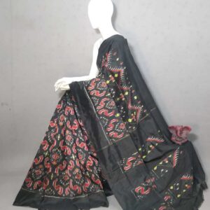 Double Ikkat Pochampally Silk  Saree  With Blouse | Handloom Sarees -PRSS120004