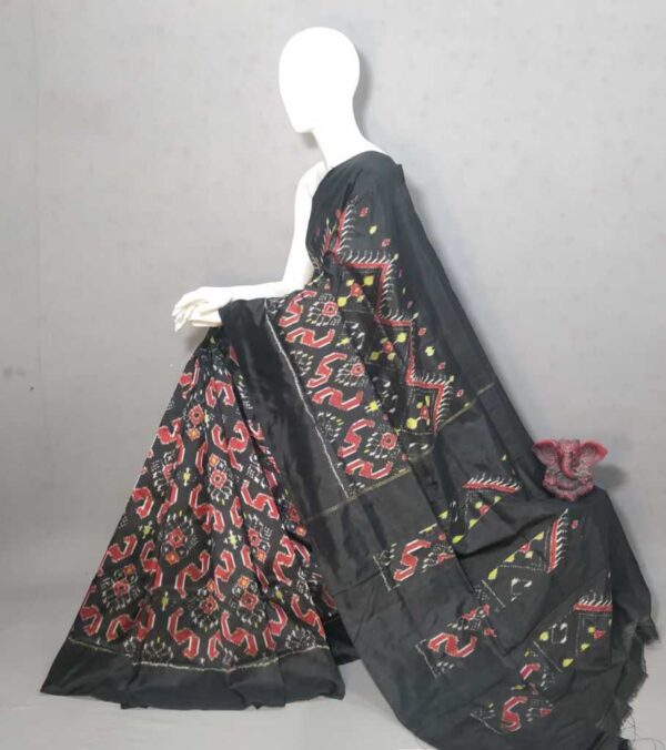 Double Ikkat Pochampally Silk  Saree  With Blouse | Handloom Sarees -PRSS120004