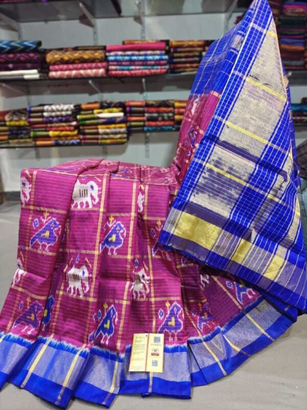 Double Ikkat Pochampally Silk  Saree  With Blouse | Handloom Sarees -PRSS120007