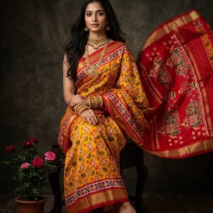 Pochampally ikkat silk sarees forest designs, floral designs, double ikkat premium sarees silk mark certified