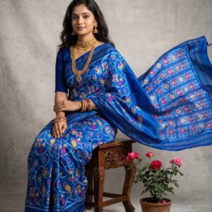 Pochampally ikkat silk sarees forest designs, floral designs, double ikkat premium sarees silk mark certified