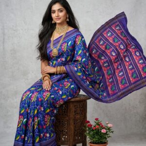 Pochampally ikkat silk sarees forest designs, floral designs, double ikkat premium sarees silk mark certified
