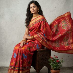 Pochampally ikkat silk sarees forest designs, floral designs, double ikkat premium sarees silk mark certified