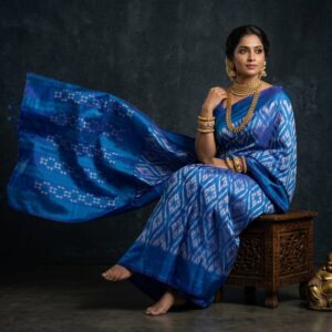 Pochampally Ikkat  Silk  Saree Light Weight Without Blouse  -PRSS690010