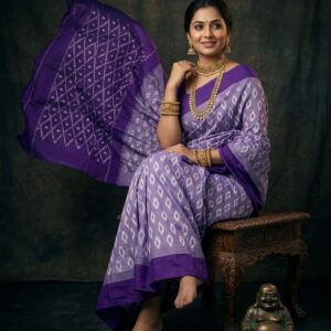 Pochampally Ikkat  Silk  Saree Light Weight Without Blouse  -PRSS690025