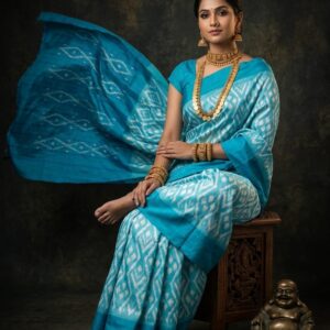 Pochampally Ikkat  Silk  Saree Light Weight Without Blouse  -PRSS690026