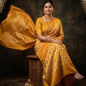 Pochampally Ikkat  Silk  Saree Light Weight Without Blouse  -PRSS69004