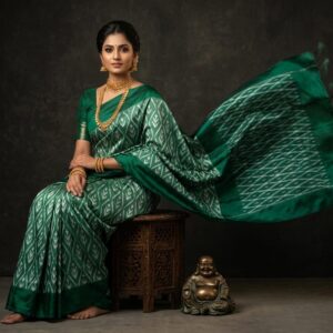 Pochampally Ikkat  Silk  Saree Light Weight Without Blouse  -PRSS69006