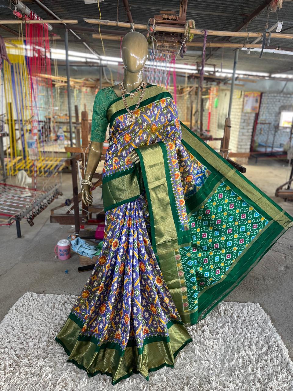 Pochampally Ikat Silk Saree with Modern Designs, Pochampally Ikat Silk Sarees for Summer, Pure Pochampally Silk Sarees with Traditional Patterns, Multi-color Pochampally Ikat Silk Sarees big border, Pochampally Ikat Silk Saree for Bridal Wear zari border, Luxury Pochampally Ikat Silk Sarees, Pochampally Ikat Sarees with Silk Thread Work, Pochampally Ikat Sarees from Telangana, Best Pochampally Ikat Saree Store in Hyderabad