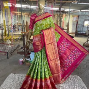 Pochampally Double Ikkat Silk Sarees With Blouse SMSS13001