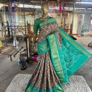Pochampally Double Ikkat Silk Sarees With Blouse SMSS130011