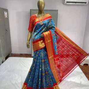 Pochampally Double Ikkat Silk Sarees With Blouse SMSS13006