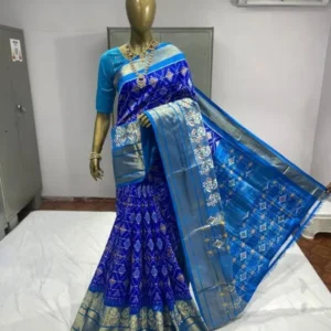 Pochampally Double Ikkat Silk Sarees With Blouse SMSS13008