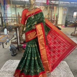 Pochampally Double Ikkat Silk Sarees With Blouse SMSS13009