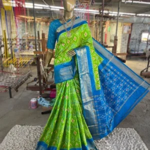 Pochampally Ikkat Silk  Saree  Kanchi Border With Blouse  -SMSS139001
