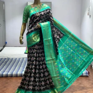 Pochampally Ikkat Silk  Saree  Kanchi Border With Blouse  -SMSS139004