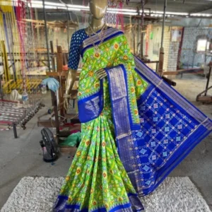 Pochampally Ikkat Silk  Saree  Kanchi Border With Blouse  -SMSS139005