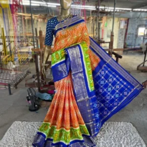 Pochampally Ikkat Silk  Saree  Kanchi Border With Blouse  -SMSS139007