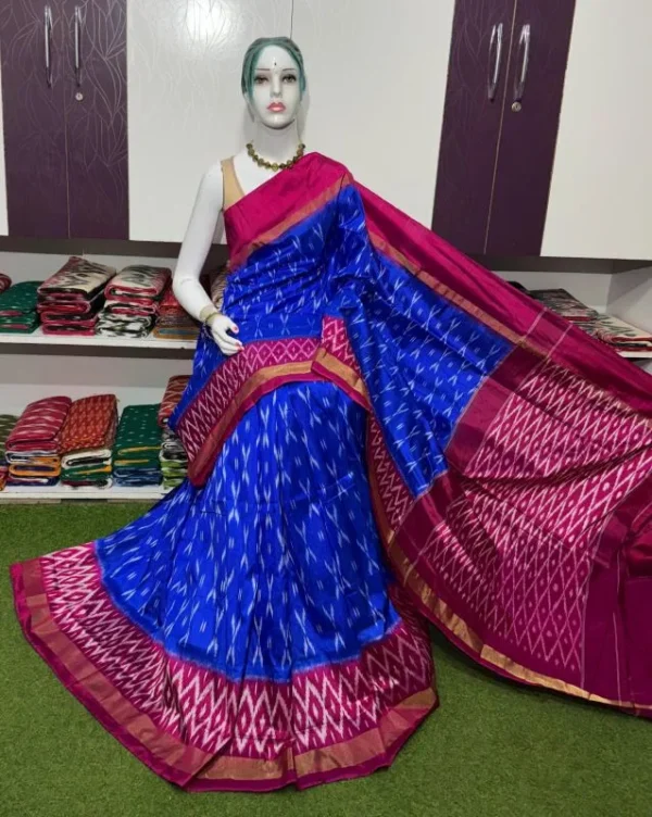 Pochampally silk sarees, ikkat silk sarees with blouse, pochampally ikkat sarees, double ikkat silk sarees, Pattu sarees