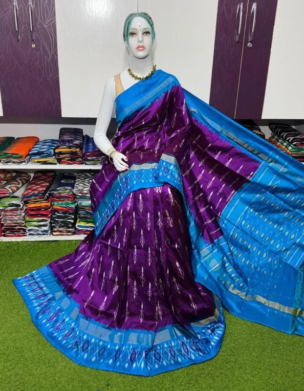 Pochampally silk sarees, ikkat silk sarees with blouse, pochampally ikkat sarees, double ikkat silk sarees, Pattu sarees