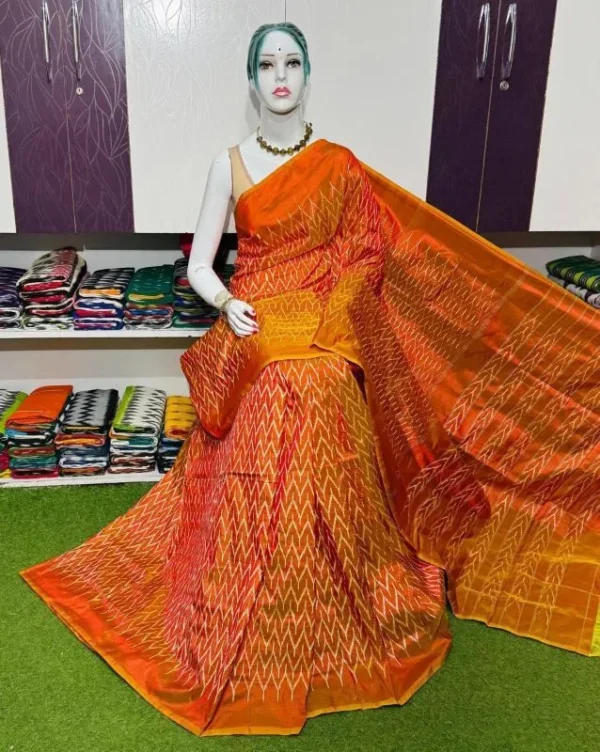 Pochampally silk sarees, ikkat silk sarees with blouse, pochampally ikkat sarees, double ikkat silk sarees, Pattu sarees