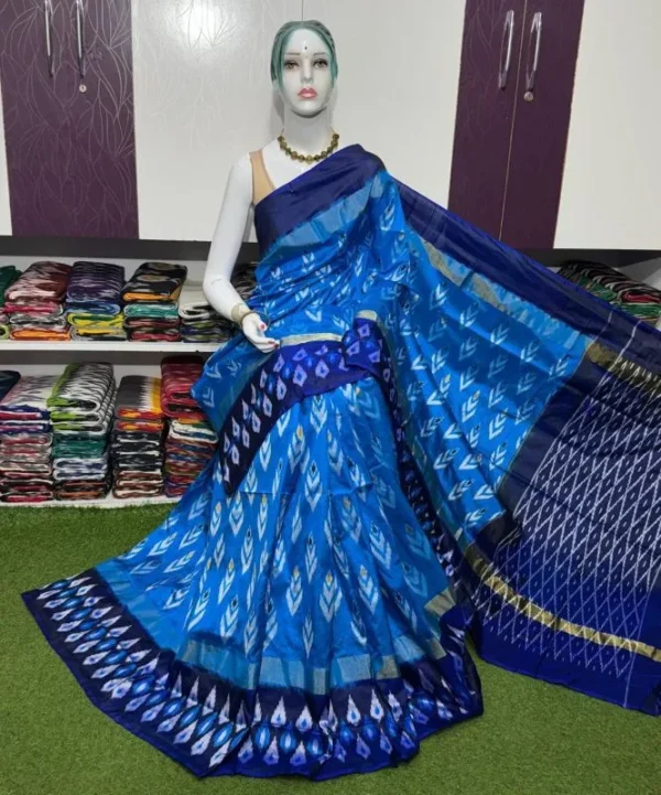 Pochampally silk sarees, ikkat silk sarees with blouse, pochampally ikkat sarees, double ikkat silk sarees, Pattu sarees