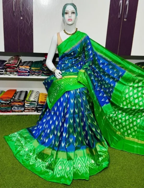 Pochampally silk sarees, ikkat silk sarees with blouse, pochampally ikkat sarees, double ikkat silk sarees, Pattu sarees