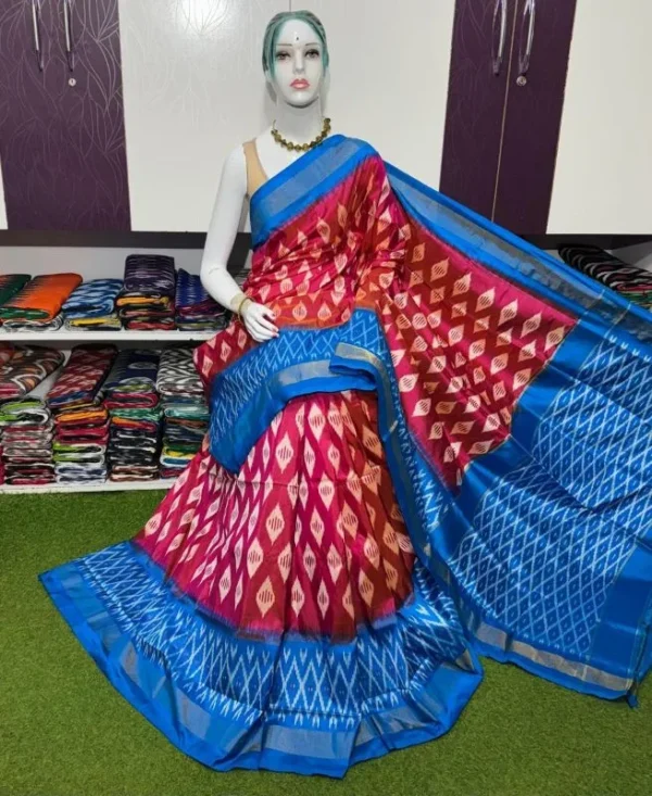 Pochampally silk sarees, ikkat silk sarees with blouse, pochampally ikkat sarees, double ikkat silk sarees, Pattu sarees