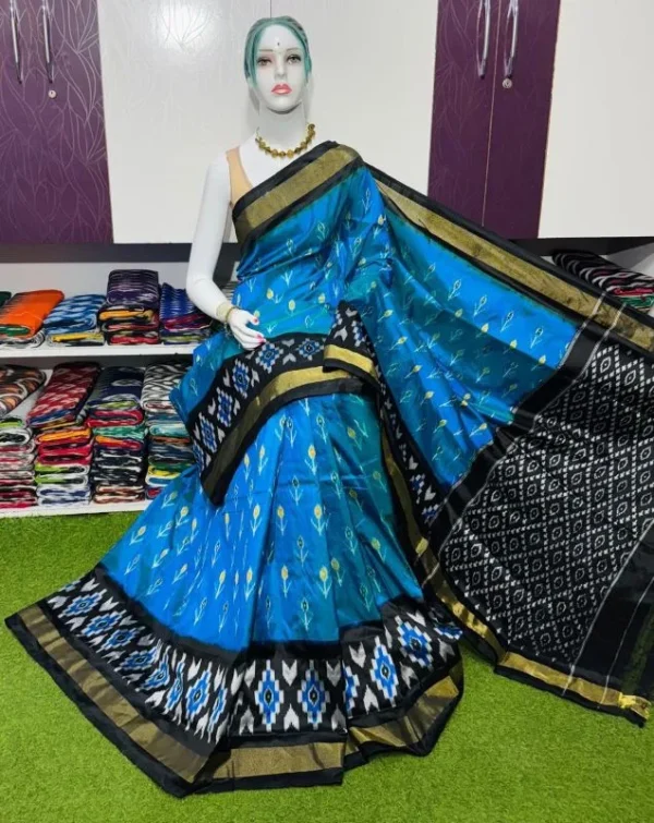 Pochampally silk sarees, ikkat silk sarees with blouse, pochampally ikkat sarees, double ikkat silk sarees, Pattu sarees