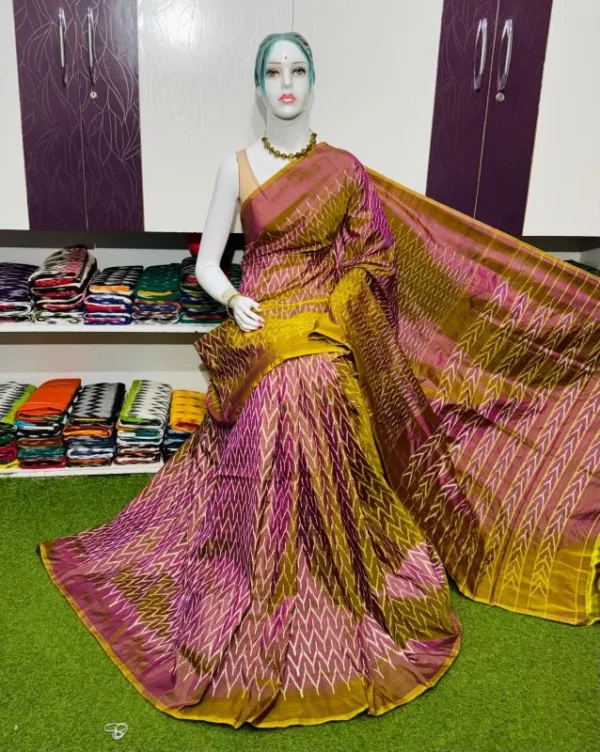 Pochampally silk sarees, ikkat silk sarees with blouse, pochampally ikkat sarees, double ikkat silk sarees, Pattu sarees