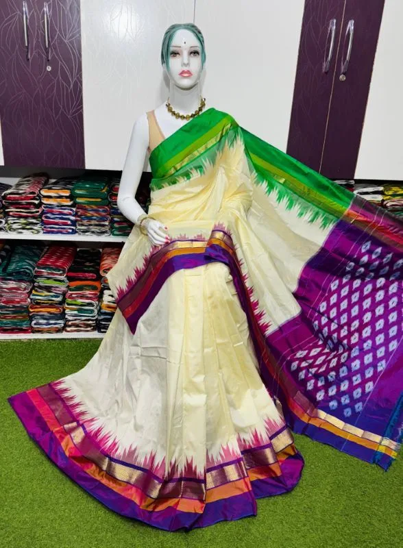 Pure Ikkat Silk Sarees Light Weight