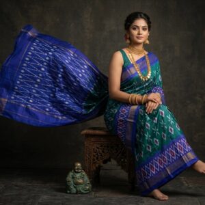 Pochampally Ikkat Silk Saree Light Weight With Blouse -PRSS70062