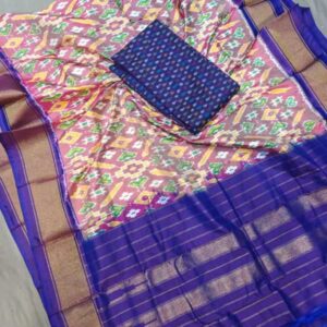 Pochampally ikkat silk dress material online, Pochampally ikkat silk suits, Ikkat Pattu Dress materials