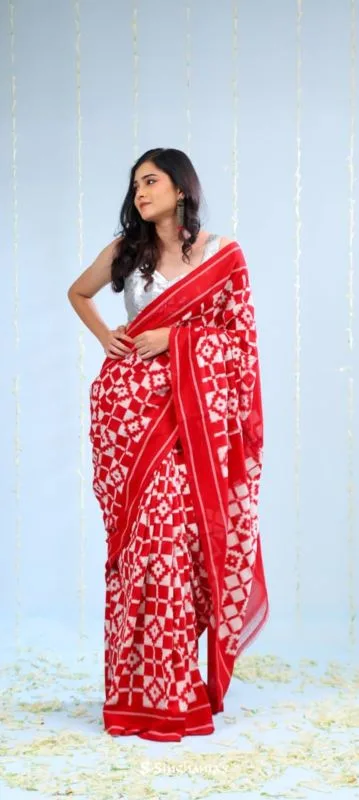Pochampally Ikkat Telia rumal sarees, Double ikkat telia rumal cotton sarees, telia rumal sarees latest designs