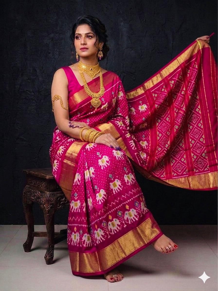 Pure Ikkat Silk Sarees Under 12000