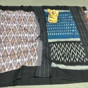 Pochampally Double Ikkat Mercerized cotton sarees With Blouse - SRCS29002