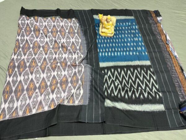 Pochampally Double Ikkat Mercerized cotton sarees With Blouse - SRCS29002