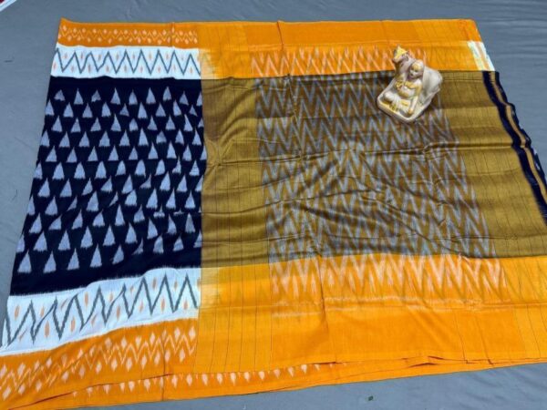 Pochampally Double Ikkat Mercerized cotton sarees With Blouse - SRCS29003